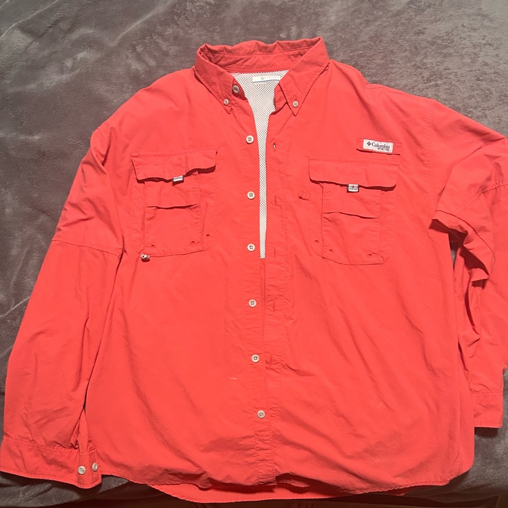 Columbia Men's Red Fishing Shirt
